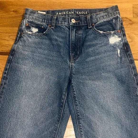 American Eagle Women’s Stovepipe Wide Leg Jeans sz 0 - Picture 4 of 15